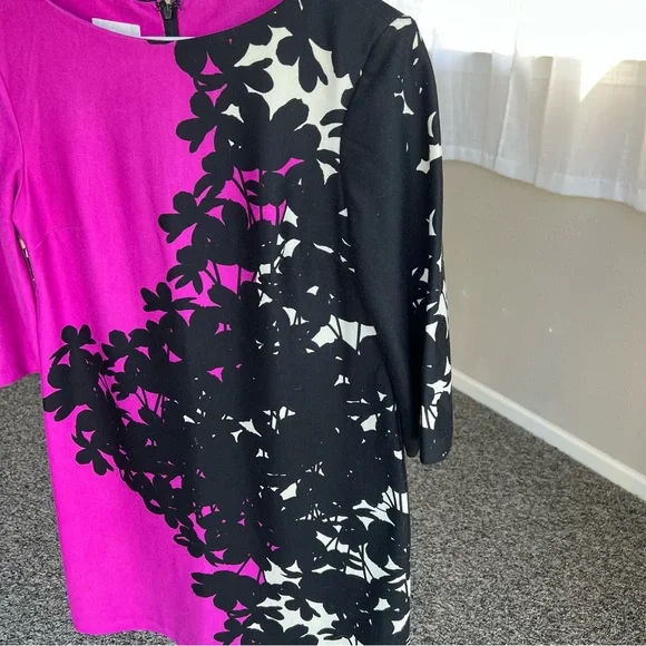 Donna Morgan Fuchsia and Black Floral Dress - Picture 2 of 7